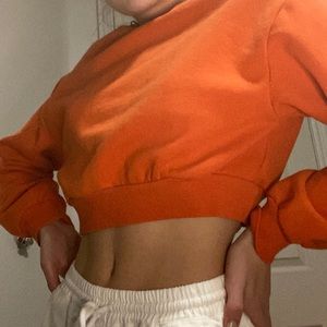 Bright Orange Cropped Crewneck